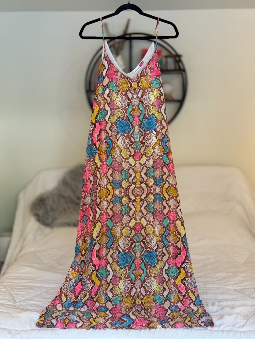 Rebellia Neon Snake Print Maxi Dress